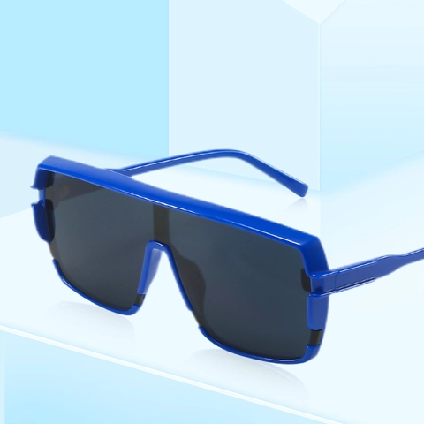 Square Shield Sunglasses UV400 Protection Oversized PC Frame Flat Top Retro Fashion Eyewear For Men Women