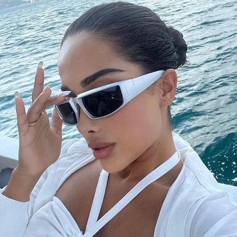 Gafas De Sol Envolventes Y2K Futuristas Montura Y Lentes De PC Protección UV400 Deporte Ciclismo Moda Para Hombre Mujer