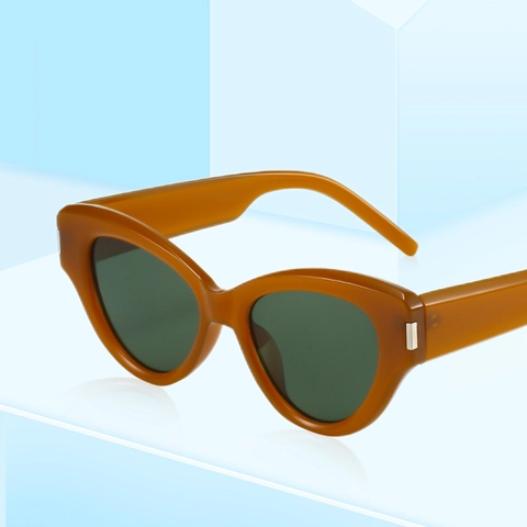 Occhiali Da Sole Occhio Di Gatto Retro Protezione UV400 Polarizzati Montatura PC Decorazione Metallica Vintage Donne Uomini