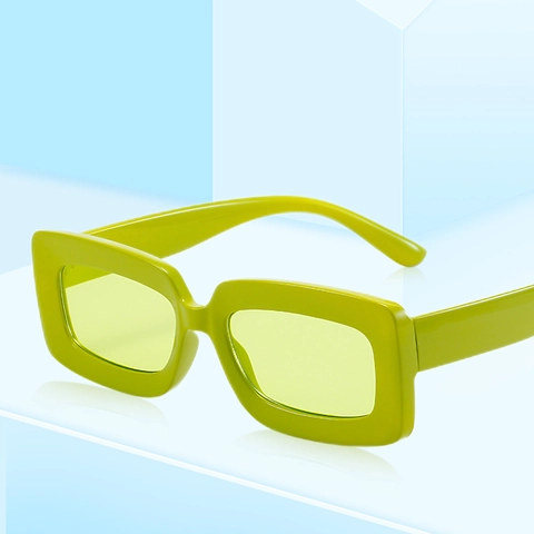 Fashion Rectangular Sunglasses UV400 Protection Plastic Frame Vintage Candy Color Trendy Eyewear For Women Men Travel