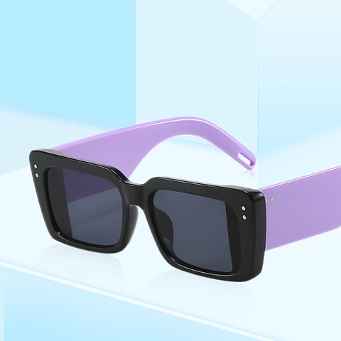 Occhiali Da Sole Quadrati Retrò Materiale PC Protezione UV400 Moda Colori Caramella Aste Larghe Stile Di Strada