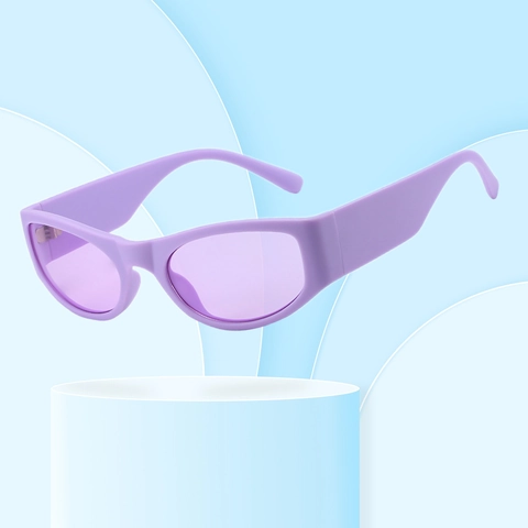 Lunettes De Soleil Rectangulaires Rétro Protection UV400 Monture PC Branches Larges Mode Y2K Vintage Femmes Hommes