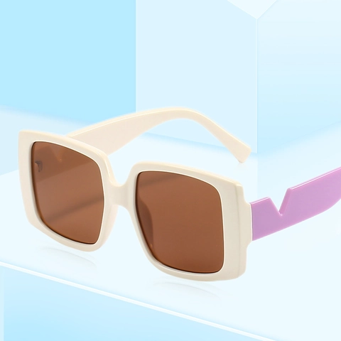 Occhiali Da Sole Quadrati Oversize Protezione UV400 Montatura PC Asta Geometrica A V Moda Per Donna Uomo