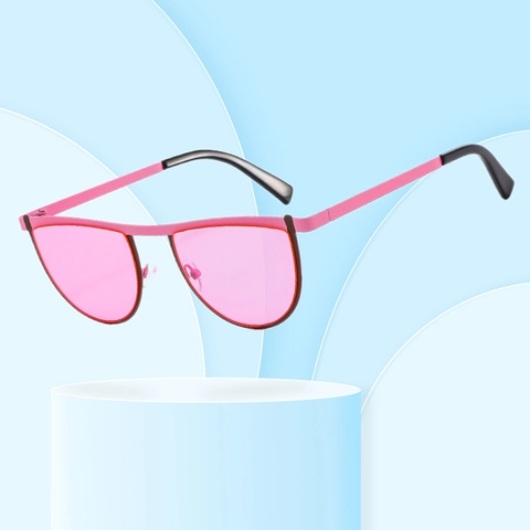 Gafas De Sol De Ojo De Gato Geométricas Montura Metálica Lentes Degradados Protección UV400 Moda Chic Mujer