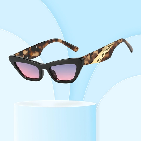 Cat Eye Sunglasses For Women UV400 Protection Small Frame PC Metal Decor Vintage Fashion Eyewear
