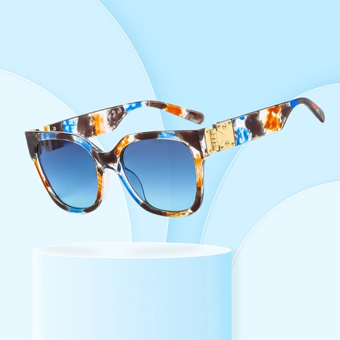 Gafas De Sol Cuadradas Grandes Protección UV400 Montura De Plástico Metal Moda Vintage Para Mujer Hombre