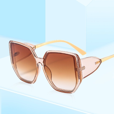 Oversized Square Sunglasses For Women Geometric PC Frame Metal Temples UV400 Protection Retro Fashion Eyewear Trendy