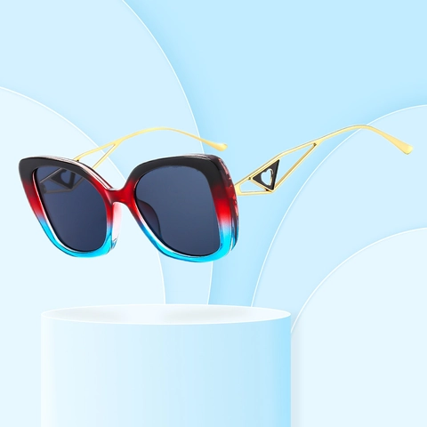 Square Frame Sunglasses UV400 Protection Gradient Lens PC Metal Heart Hollow Temples Y2K Fashion Eyewear For Women Men