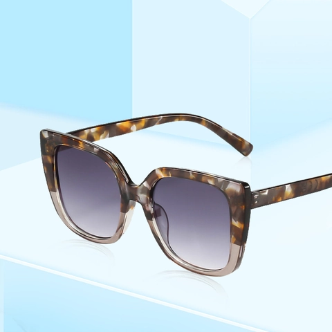 Gafas De Sol Cuadradas De Moda Montura Retro Con Estampado De Leopardo Protección UV400 Ojo De Gato Extragrande Para Hombres Y Mujeres