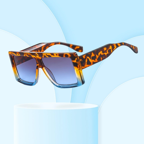 Square Oversized Sunglasses PC Frame UV400 Protection Gradient Lens Fashion Vintage Eyewear For Men Women