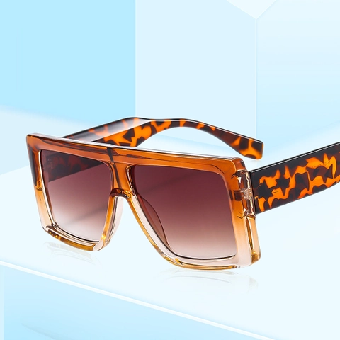 Square Oversized Sunglasses PC Frame UV400 Protection Gradient Lens Fashion Vintage Eyewear For Men Women
