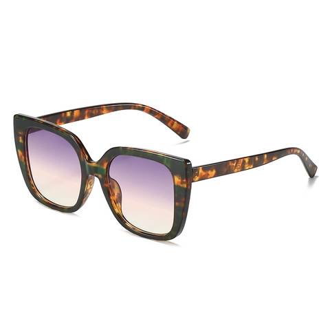 Occhiali Da Sole Quadrati Oversize Per Donna Moda Retrò Montatura Leopardata Protezione UV400 Viaggio