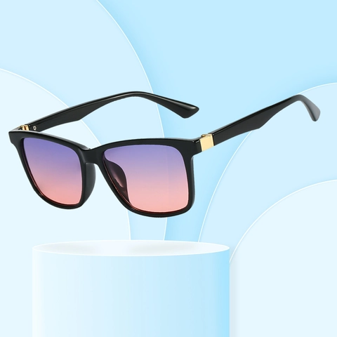 Fashion Square Oversized Sunglasses PC Frame UV400 Protection Gradient Lenses Vintage Trendy Eyewear Travel Party Unisex