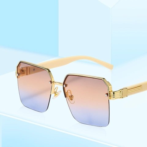 Oversized Square Sunglasses Metal PC Frame UV400 Gradient Lenses Retro Light Luxury Fashion Party Eyewear For Women Men