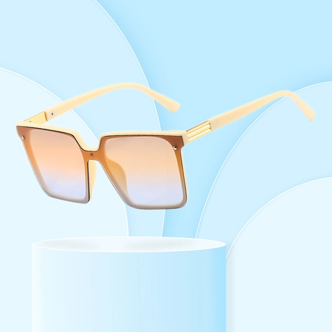 Fashion Square Oversized Sunglasses PC Frame Metal Accents UV400 Gradient Lens Candy Colors Retro Eyewear For Women Men