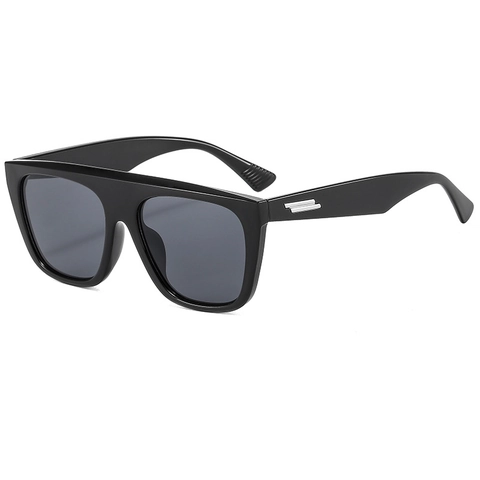 Quadratische Übergroße Sonnenbrille Flat Top PC Rahmen UV400 Schutz Retro Trendy Klobige Brillen Für Frauen Reisen Street Shot