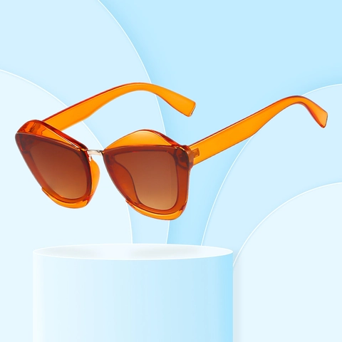 Moderne Katzenaugen Sonnenbrille Geometrische PC Rahmen Metallsteg UV400 Schutz Verlaufsgläser Mode Avantgarde