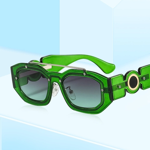 Square Geometric Sunglasses PC Frame With Metal Ring UV400 Protection Hip Hop Punk Fashion For Men Women