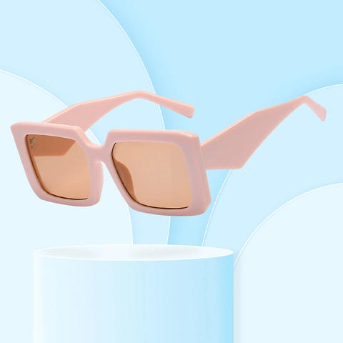 Retro Large Square Sunglasses Women Men PC Frame UV400 Protection Geometric Wide Temple Trendy Outdoor Eyewear