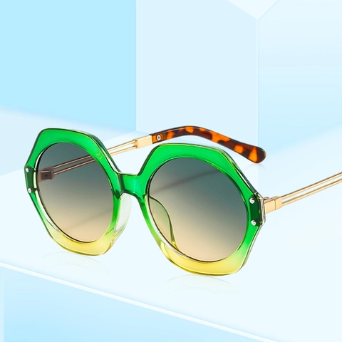 Hexagonal Sunglasses UV400 Protection Oversized Polygon PC Metal Frame Fashion Retro Trendy Outdoor For Men Women
