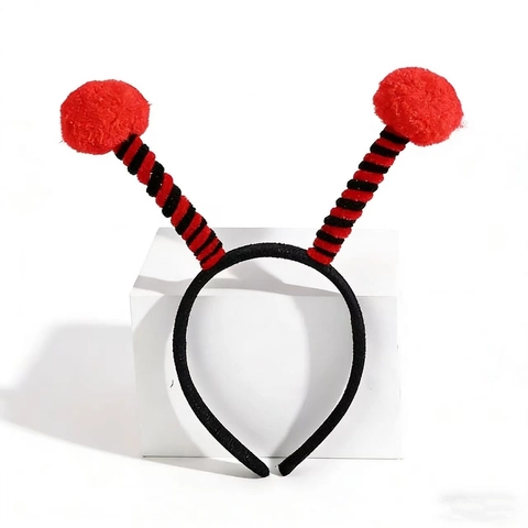 Kids Insect Antenna Headband Bee Ladybug Costume Party Hairband With Pompoms Crown Bow For Halloween