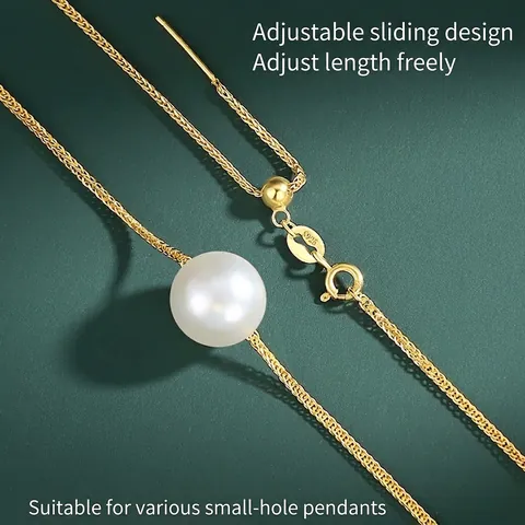 925 Sterling Silver Adjustable Universal Necklace Chain Slider Pin For Pendants Thin Box Chopin Cross Snake Bead Jewelry