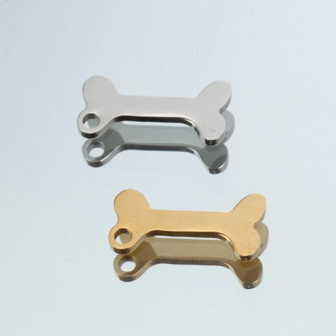 Colgante De Acero Inoxidable Con Forma De Hueso Accesorios De Joyería DIY Para Etiqueta Identificación Mascotas Collar