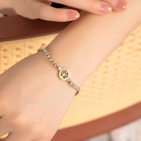 Schmetterling Herz Lebensbaum Blume Verstellbares Armband Edelstahl Zirkonia Inlaid Muschel Schmuck Für Damen