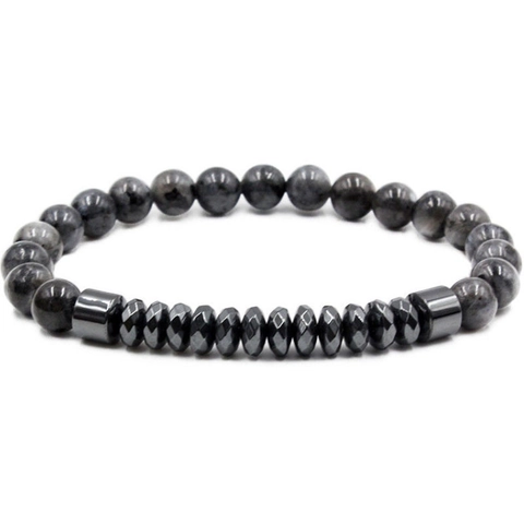 Beaded Bracelet Hematite Lava Rock Tiger Eye Stone Yoga Jewelry Minimalist For Men Unisex