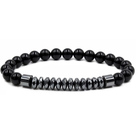 Beaded Bracelet Hematite Lava Rock Tiger Eye Stone Yoga Jewelry Minimalist For Men Unisex