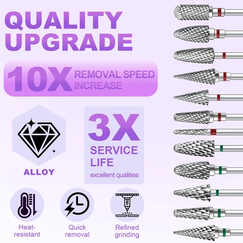 Professional Nail Drill Bits Alloy Tungsten Steel Gel Polish Remover Dead Skin Cleaner Universal Size Tools Manicure Salon