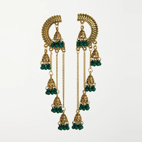Vintage Ethnische Jhumka Quasten Ohrhänger Legierung Mit Edelstahl Ohrstecker Hohle Böhmische Schmuck Damen
