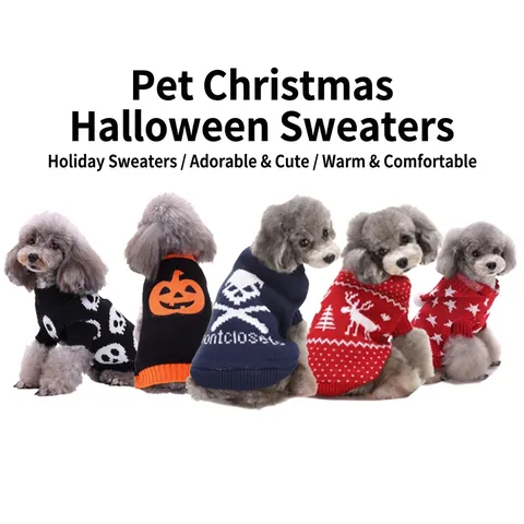 Maglione In Maglia Per Cani Caldo Morbido Acrilico Vestiti Inverno Autunno Per Cani Piccoli Medi Natale Halloween