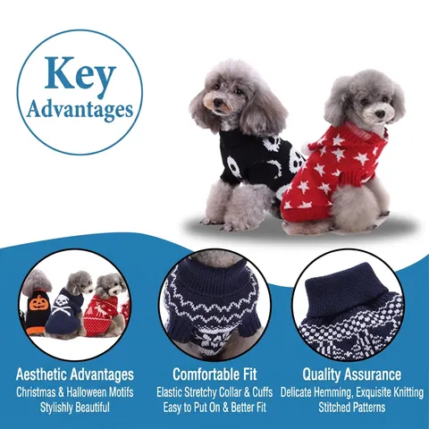 Maglione In Maglia Per Cani Caldo Morbido Acrilico Vestiti Inverno Autunno Per Cani Piccoli Medi Natale Halloween