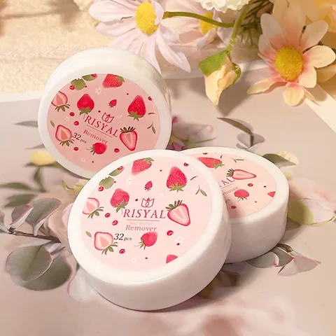 Disposable Nail Polish Remover Pads Strawberry Scented Portable Wipes Boxed Gentle Non Irritating Manicure Care