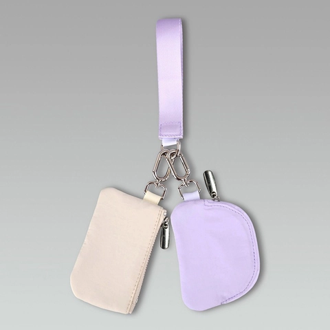 Modular Nylon Coin Purse And Card Holder With Wrist Strap Waterproof Lightweight Minimalist Sport Fitness Color Block Unisex Travel Wallet