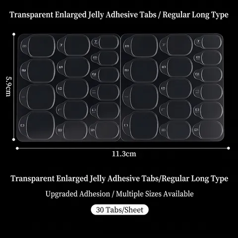 Autocollants de Colle à Ongles en Gelée Double Face Imperméables pour Ongles à Presser Onglets Adhésifs Forts Transparents pour Femmes Manucure DIY