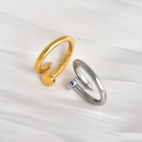 Nagelring Aus Edelstahl Minimalistisches Industrielles Design Schmuck Für Damen Und Herren Pendlerstil