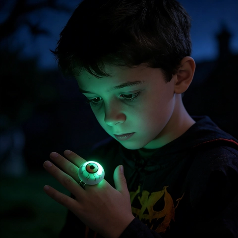Halloween LED Glowing Rings And Wristbands Plastic Pumpkin Skull Bat Ghost Light Up Toys For Party Favors Kids Gifts Novelty