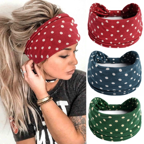 Diadema Ancha Estampada Elástica Para Mujer Estilo Bohemio Vintage Yoga Deportes Turbante Accesorio Para El Cabello