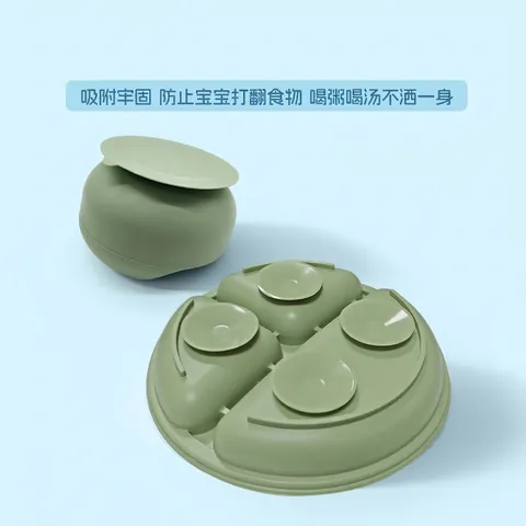 Baby Feeding Silicone Suction Plate Bowl Bib Straw Cup Training Utensils Toddler Self Eating Soft Wood Material