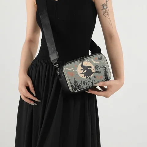 Borsa A Tracolla In Pelle PU Tema Halloween Per Donna Piccola Borsa Quadrata Con Tracolla Larga Regolabile