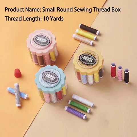 Kit de Costura Doméstico Caja de Almacenamiento Portátil Con Agujas Hilos Tijeras Cinta Métrica Para Hogar Viajes Suministros de Costura DIY