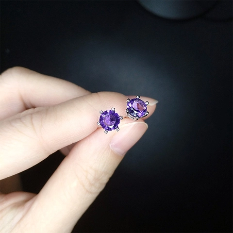 Classic Six-Prong Round Copper Rhinestone Stud Earrings For Unisex Minimalist Geometric Jewelry Accessory Daily Party Wear