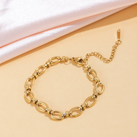 Fashion Stainless Steel Heart Infinity Bracelet For Women Gold Plated Adjustable Cuban Link Chain Bead Bracelet Hip Hop Jewelry Gift