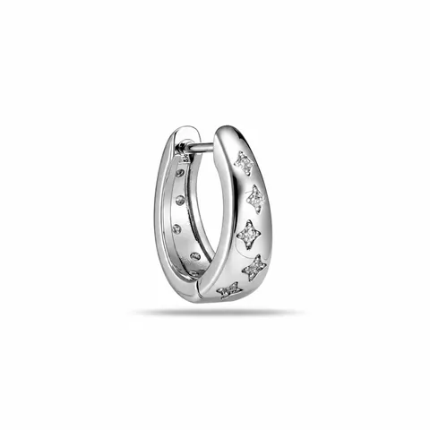 Geometric Oval North Star 316L Stainless Steel Hoop Earrings Inlaid Zirconia For Women Fashion Piercing Jewelry Accessory