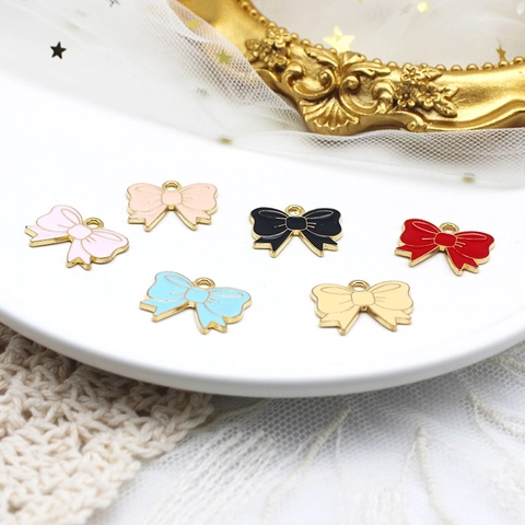 Ciondoli a Fiocco in Lega Smaltata per Fai da Te Creazione Gioielli Fiocchi di Nastro Dolci Pendenti per Accessori Capelli Collana Bracciale