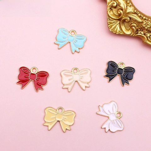 Ciondoli a Fiocco in Lega Smaltata per Fai da Te Creazione Gioielli Fiocchi di Nastro Dolci Pendenti per Accessori Capelli Collana Bracciale