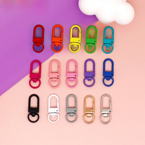 Colorful U-Shaped Swivel Lobster Clasp Alloy Enamel Rotating Dog Buckle DIY Jewelry Finding For Keychain Bag Accessories