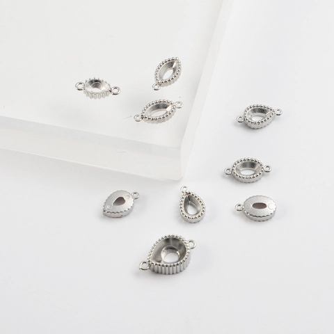 Edelstahl Bezel Tray Anhänger Mit Bogenkante Für DIY Schmuckherstellung Wassertropfen Oval Marquise Form Basis Zubehör